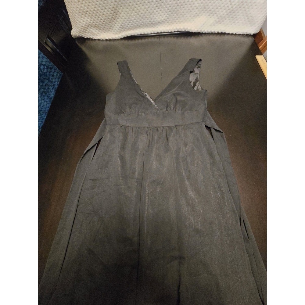 Forever 21 Black A-Line Dress V-Neck Bow Accent Sleeveless Size S